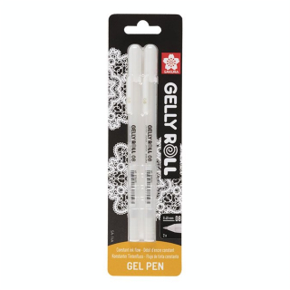 Stylo gel Gelly Roll Blanc 08 - 0.4 mm 2 pcs - Sakura - Rougier et Plé