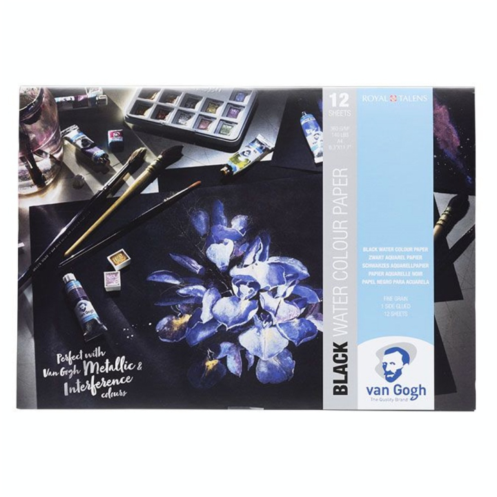 Bloc de papier noir 360 g/m² 12 feuilles - Van Gogh - Rougier et Plé
