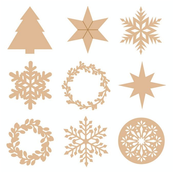 Décoration de noël Silhouette en bois Merry Xmas pcs - Artemio - Rougier et Plé