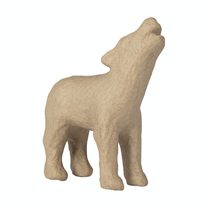 Loup en papier mâché 17 cm - Décopatch - Rougier et Plé