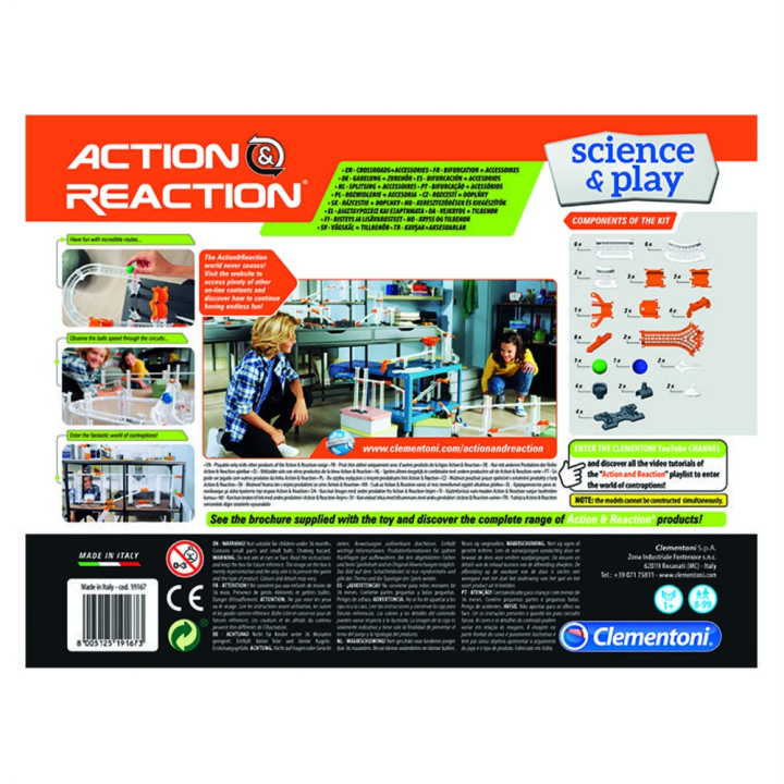Jeu scientifique Action & Réaction extension Rails + Plateforme + Jonctions - Clementoni - Rougier et Plé