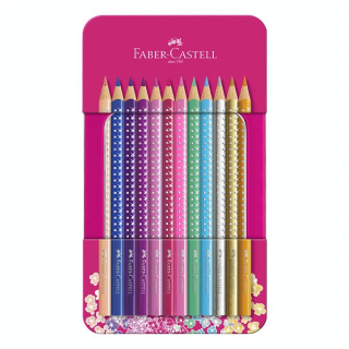 Crayon de couleur Sparkle Boîté métal 12 crayons - Faber-Castell - Rougier et Plé