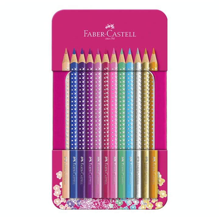 Crayon de couleur Sparkle Boîté métal 12 crayons - Faber-Castell - Rougier et Plé