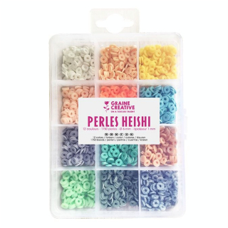 Perle rondelle Heishi 6 mm Mix couleurs Pastel - Graine Créative - Rougier et Plé
