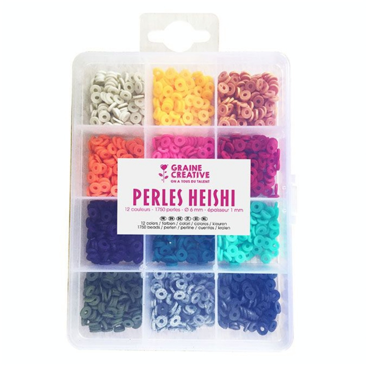 Perle rondelle Heishi 6 mm Mix couleurs Vives - Graine Créative - Rougier et Plé