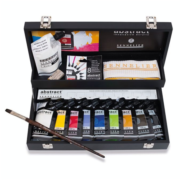 Peinture acrylique Abstract Coffret Noir 9 x 120 ml - Sennelier - Rougier et Plé