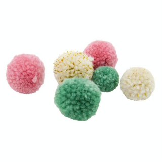 Pompons en laine Bleu Rose Beige 20 pcs - CTOP - Rougier et Plé
