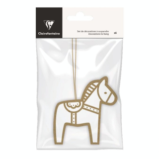 Cheval Dalécarlie à suspendre 6 pcs - Clairefontaine - Rougier et Plé