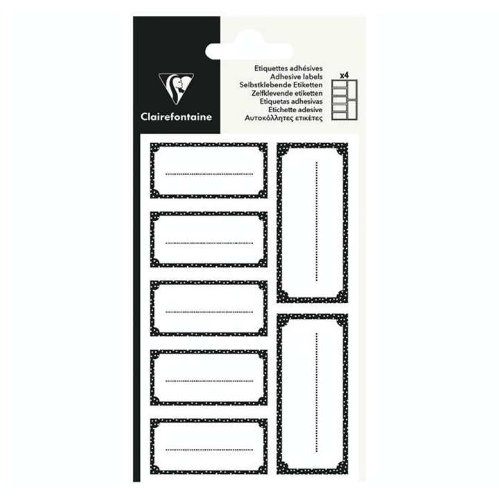 Étiquette adhésive Rectangulaire noire 28 pcs - Clairefontaine - Rougier et Plé