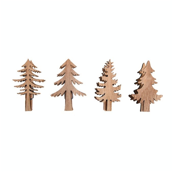Pince Sapin de noël en bois 4 pcs - Rayher - Rougier et Plé