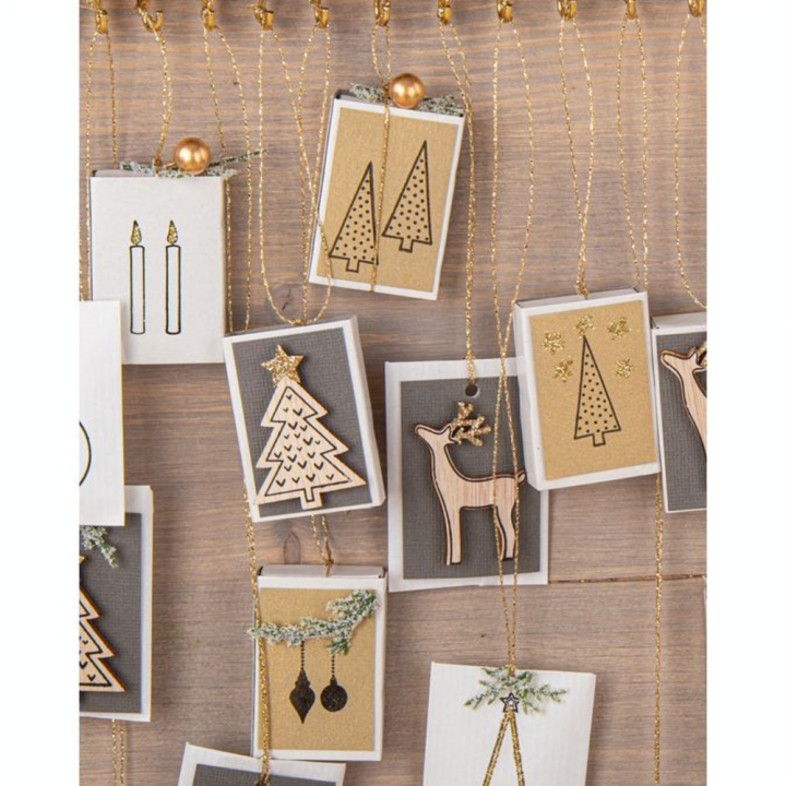 Miniature en bois Sapin et Cerf 3 x 4.5 cm 10 pcs - Rayher - Rougier et Plé