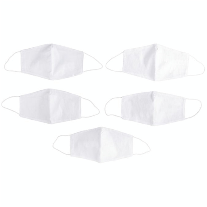 Masque pour enfant à élastiques Blanc 5 pcs - Rayher - Rougier et Plé