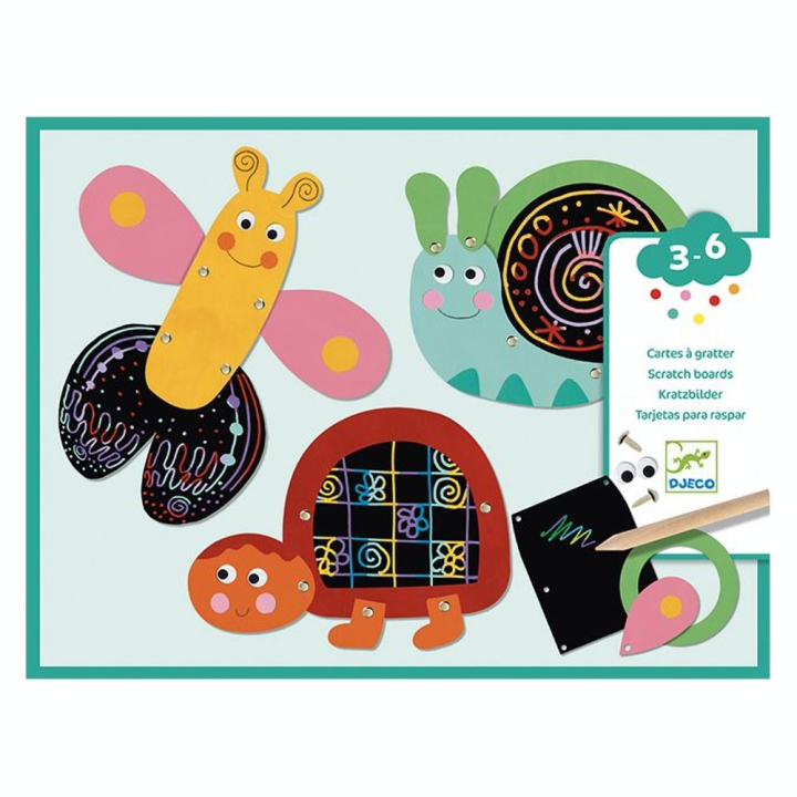 Cartes à gratter pour les petits Gratte les animaux rigolos - Djeco - Rougier et Plé