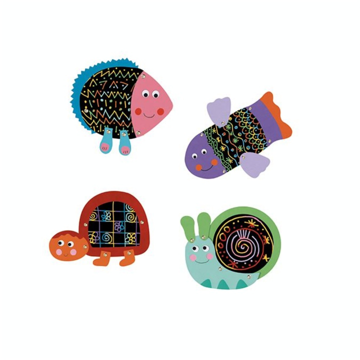 Cartes à gratter pour les petits Gratte les animaux rigolos - Djeco - Rougier et Plé