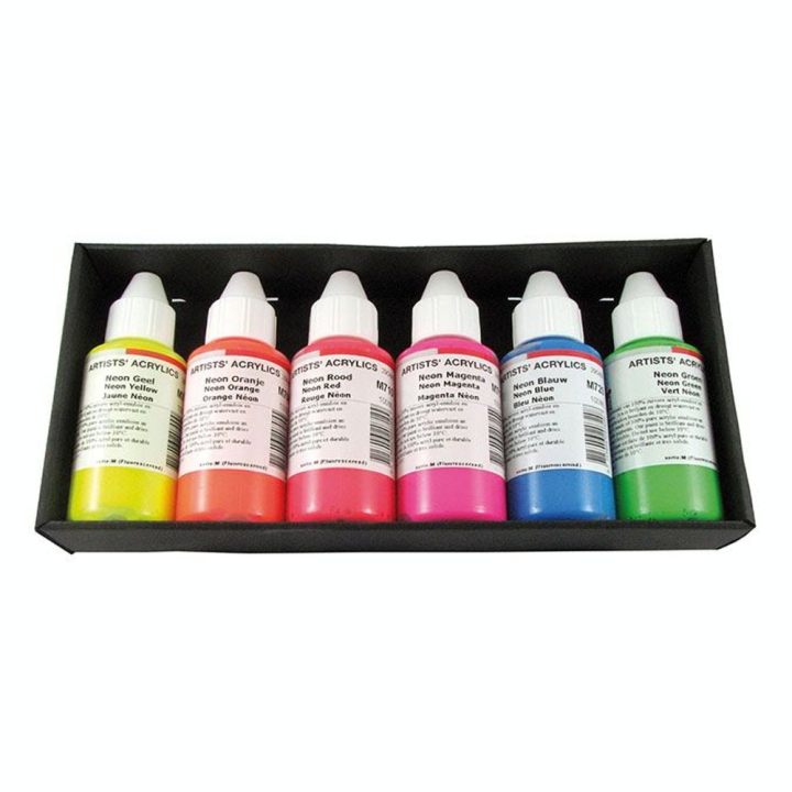 Peinture acrylique Extra-fine Set Fluo 6 x 100 ml - ARA - Rougier et Plé