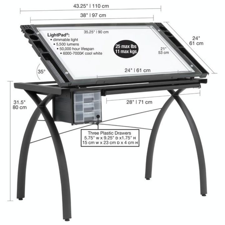 Table à dessin lumineuse Futura Artograph - Studio Designs - Rougier et Plé