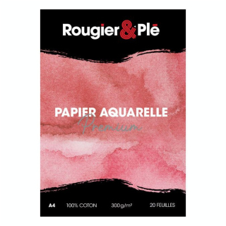Bloc de papier aquarelle Premium 100% Coton 300 g/m² 20 feuilles - Rougier&Plé - Rougier et Plé