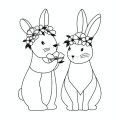 Tampon bois Lapins 7,6 x 6,4 cm - Artemio - Rougier et Plé