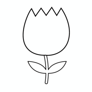 Tampon bois Tulipe 2,6 x 3,6 cm - Artemio - Rougier et Plé