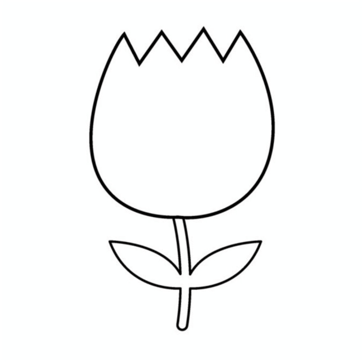 Tampon bois Tulipe 2,6 x 3,6 cm - Artemio - Rougier et Plé