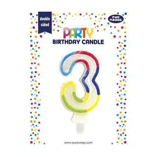 Bougie d'anniversaire Chiffre 3 - Party - Rougier et Plé