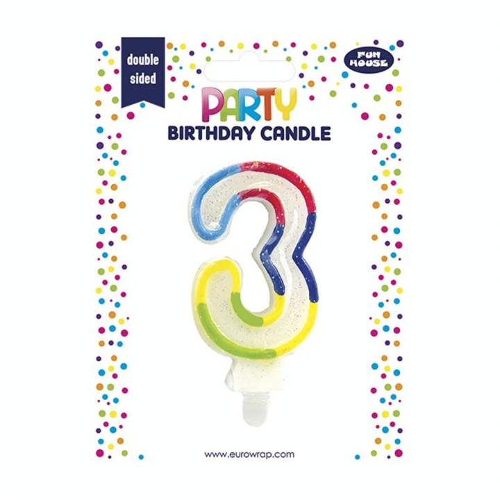 Bougie d'anniversaire Chiffre 3 - Party - Rougier et Plé