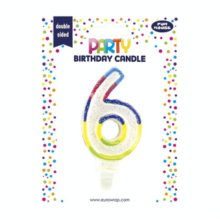 Bougie d'anniversaire Chiffre 6 - Party - Rougier et Plé