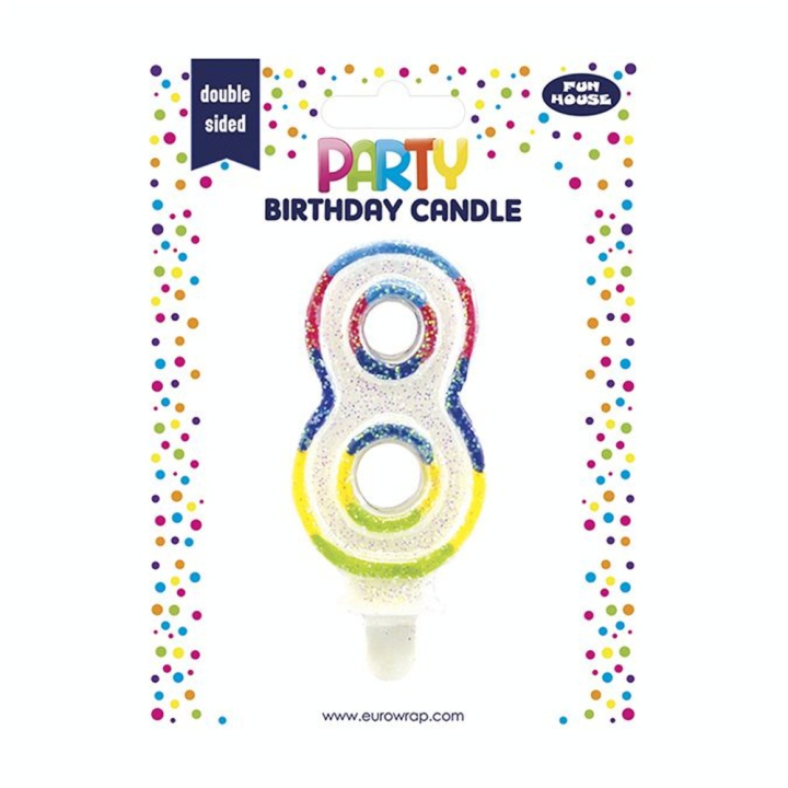 Bougie d'anniversaire Chiffre 8 - Party - Rougier et Plé
