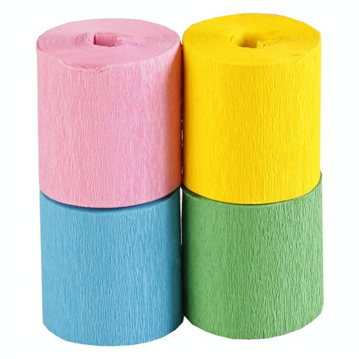 Bandes de papier crépon ignifugé Assortiment Printanier 5 cm x 10 m 4 pcs - Clairefontaine - Rougier et Plé