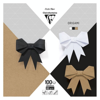 Papier origami Teintes neutres 20 x 20 cm 100 feuilles - Clairefontaine - Rougier et Plé