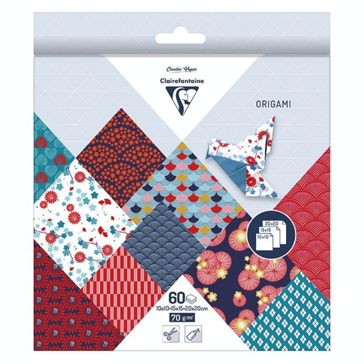 Papier origami Hanayo 60 feuilles 3 formats - Clairefontaine - Rougier et Plé