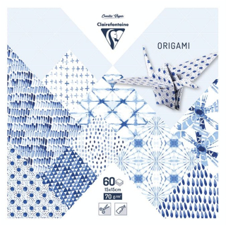Papier origami Shibori 60 feuilles 15 x 15 cm - Clairefontaine - Rougier et Plé