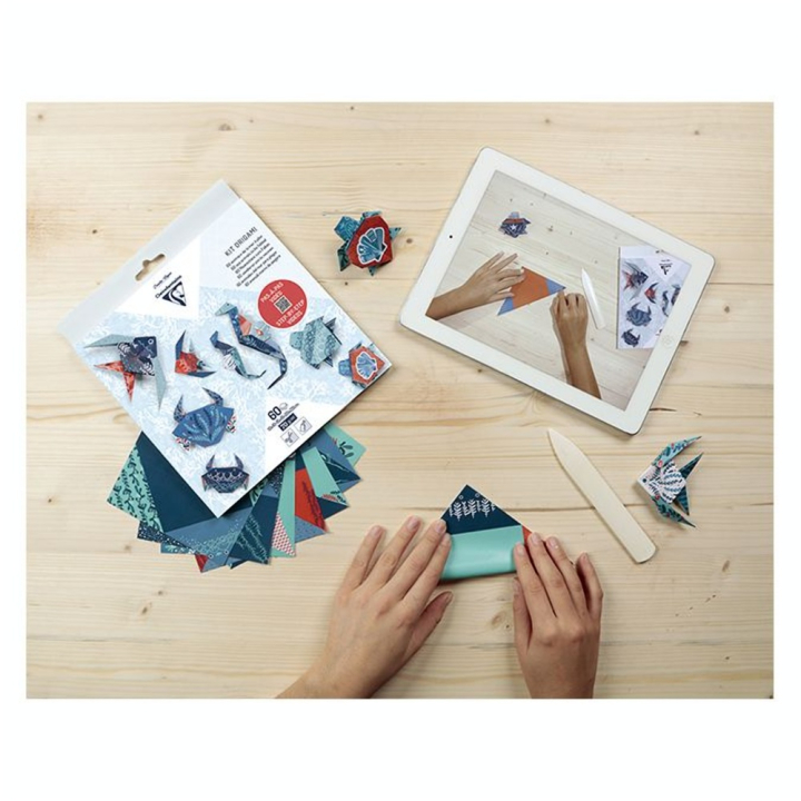 Kit origami Faune marine 60 feuilles 3 formats - Clairefontaine - Rougier et Plé