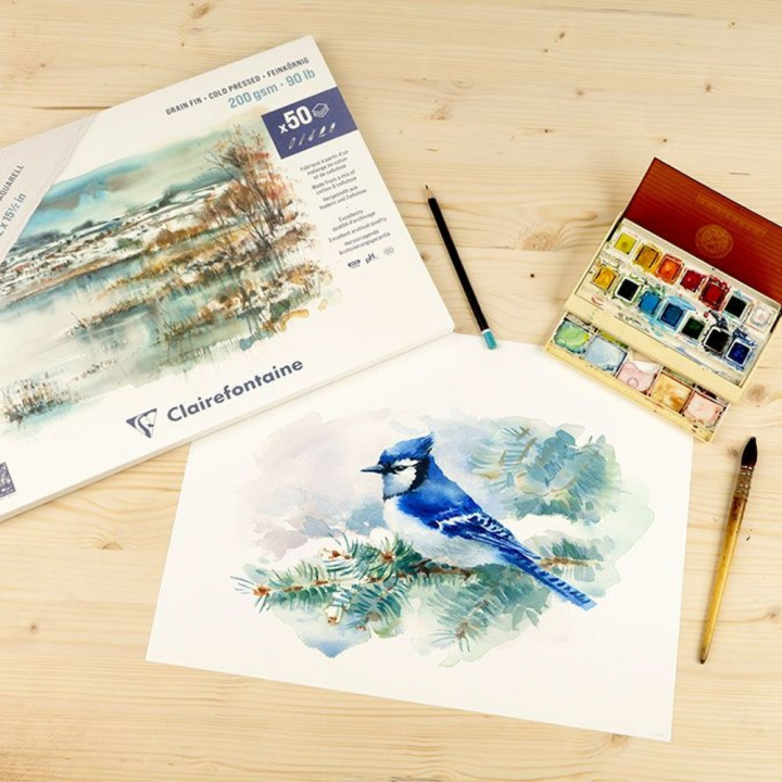 Carnet aquarelle Studio 200 g/m² 30 x 40 cm 50 Feuilles - Clairefontaine - Rougier et Plé