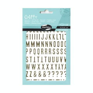 Stickers Alphabets Chiffres Glitty Or - Maildor - Rougier et Plé