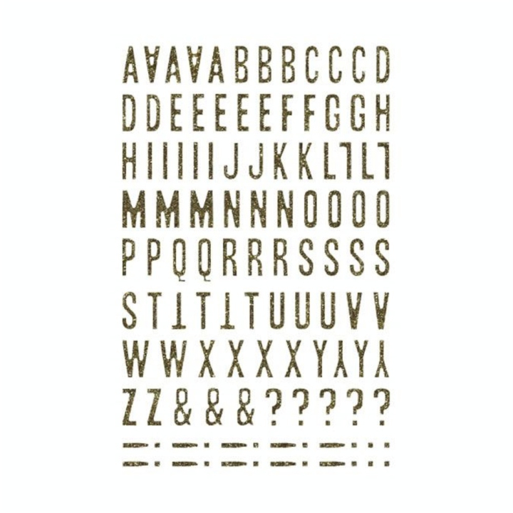 Stickers Alphabets Chiffres Glitty Or - Maildor - Rougier et Plé