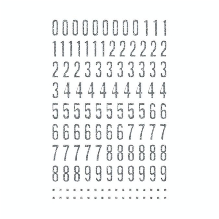 Stickers Alphabets Chiffres Glitty Argent - Maildor - Rougier et Plé