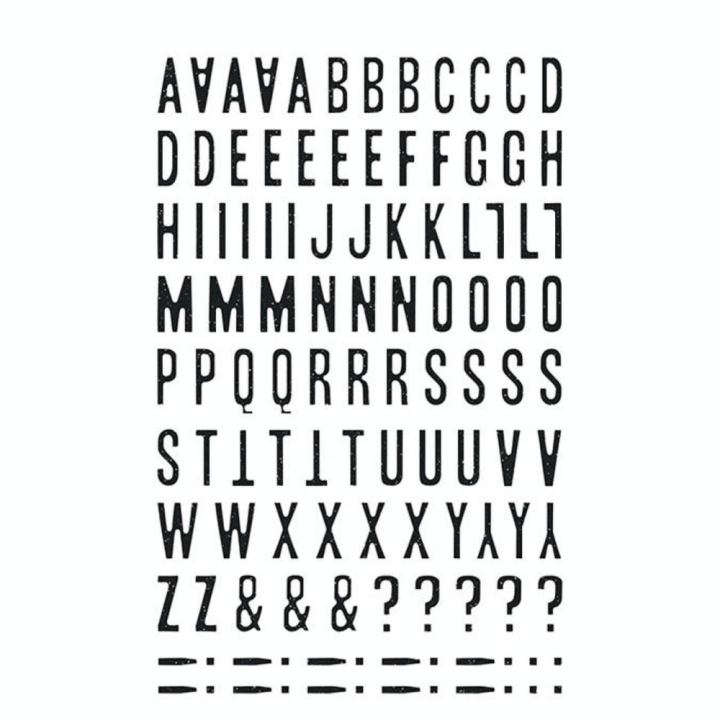 Stickers Alphabets Chiffres Glitty Noir - Maildor - Rougier et Plé