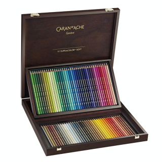Crayon de couleur aquarellable Supracolor Coffret bois 80 pièces - Caran d'Ache - Rougier et Plé