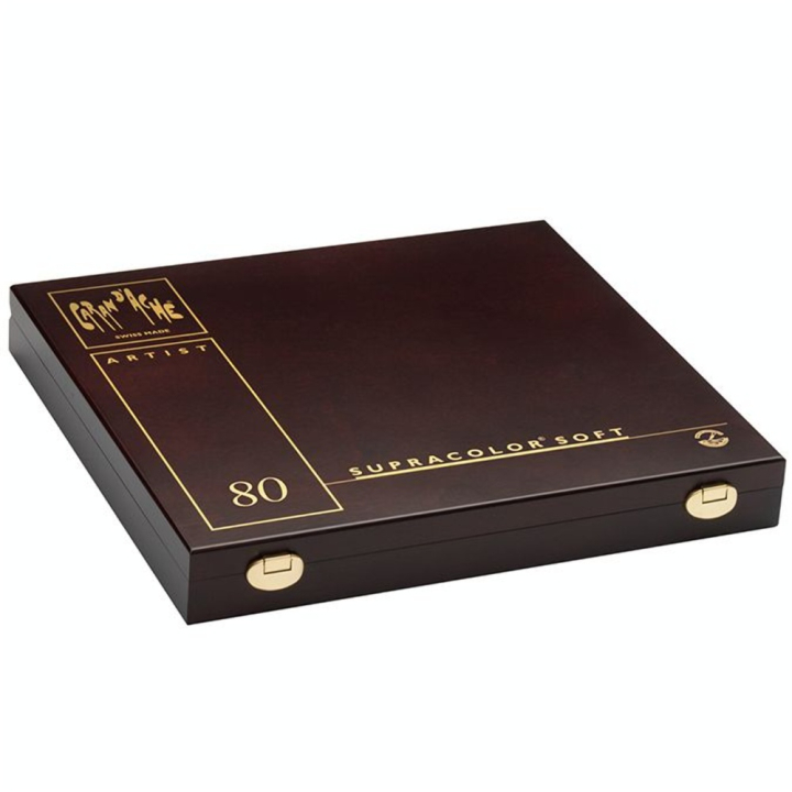 Crayon de couleur aquarellable Supracolor Coffret bois 80 pièces - Caran d'Ache - Rougier et Plé