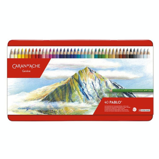 Crayon de couleur Pablo Boîte métal 40 pièces - Caran d'Ache - Rougier et Plé