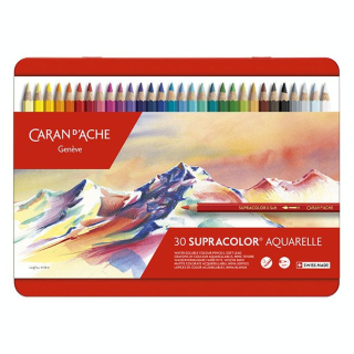 Crayon de couleur aquarellable Supracolor Boîte métal 30 pièces - Caran d'Ache - Rougier et Plé