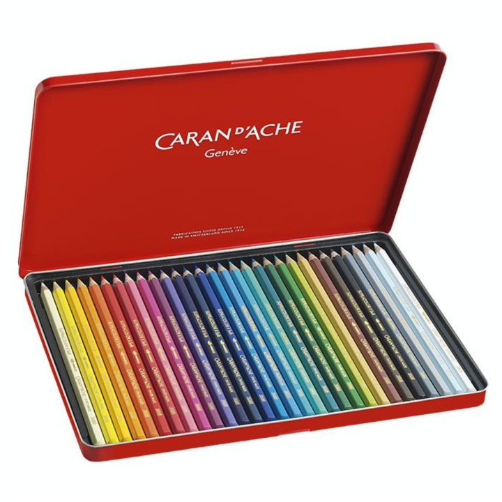 Crayon de couleur aquarellable Supracolor Boîte métal 30 pièces - Caran d'Ache - Rougier et Plé