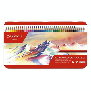 Crayon de couleur aquarellable Supracolor Boîte métal 120 pièces - Caran d'Ache - Rougier et Plé