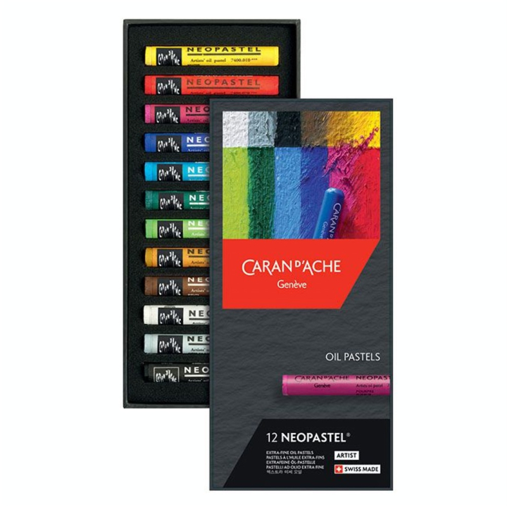 Pastel à l'huile Néopastel Boîte carton 12 pièces - Caran d'Ache - Rougier et Plé