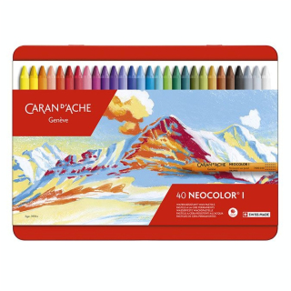 Pastel à la cire Neocolor I Boîte métal 40 pièces - Caran d'Ache - Rougier et Plé