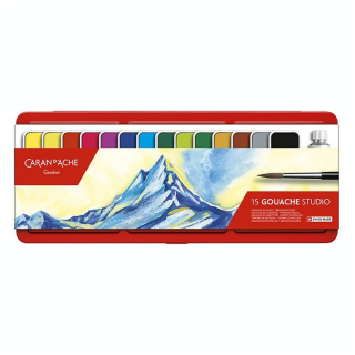 Gouache Studio 10 ml Boîte métal 15 couleurs - Caran d'Ache - Rougier et Plé