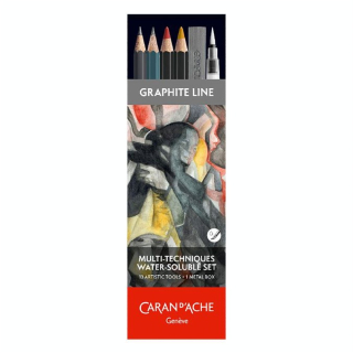 Crayon esquisse Aquarellable Set Multi-techniques Graphite Line 13 pièces - Caran d'Ache - Rougier et Plé