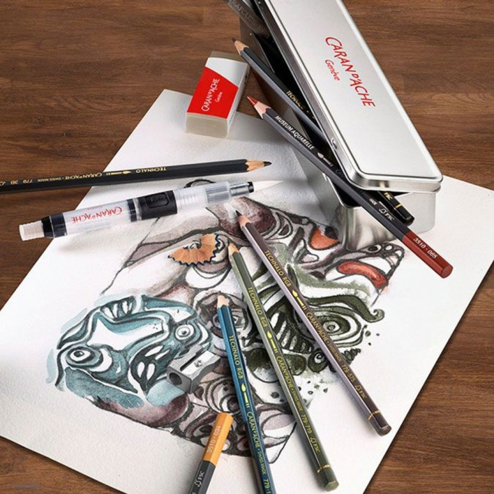 Crayon esquisse Aquarellable Set Multi-techniques Graphite Line 13 pièces - Caran d'Ache - Rougier et Plé