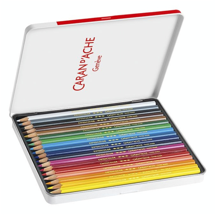Crayon de couleur Swisscolor Boîte métal 18 pièces - Caran d'Ache - Rougier et Plé
